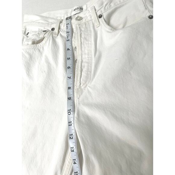 Agolde 90’s Mid Rise Distressed White Denim Jeans Size 25 - Picture 10 of 15